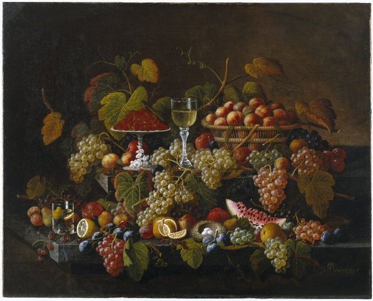 Severin Roesen Still Life with Fruit